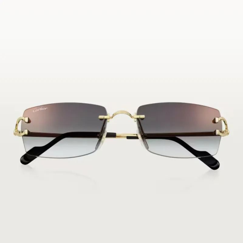 Cartier Rectangle-Rimless Sunglasses