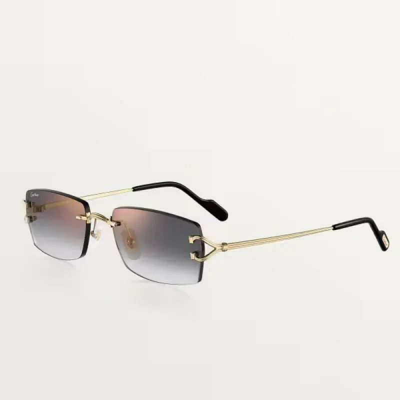 Cartier Rectangle-Rimless Sunglasses