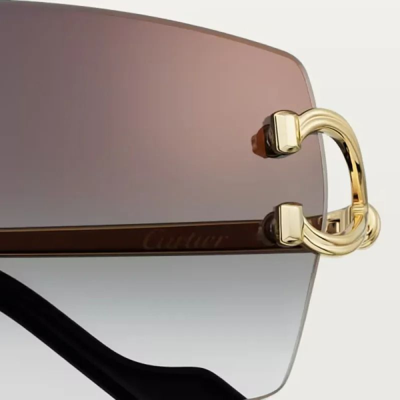Cartier Rectangle-Rimless Sunglasses