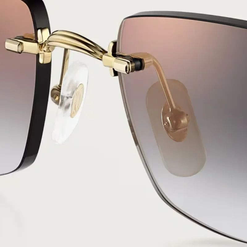 Cartier Rectangle-Rimless Sunglasses