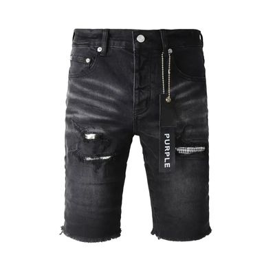 Purple Brand Shorts jeans Patchwork Men&#39;s Crease Skinny Fit