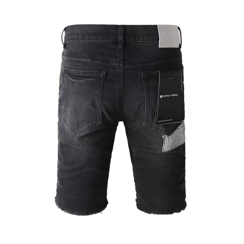 Purple Brand Shorts jeans Patchwork Men's Crease Skinny Fit
