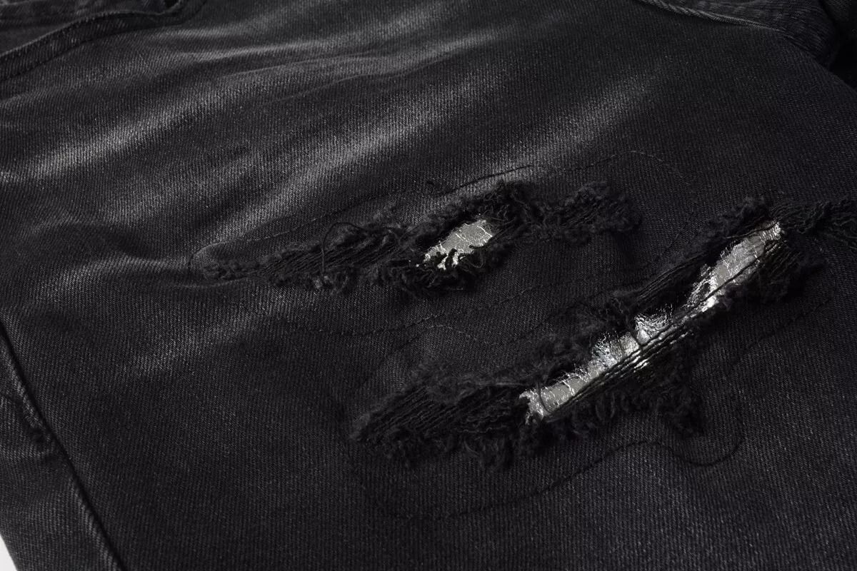 Purple Brand Shorts jeans Patchwork Men's Crease Skinny Fit