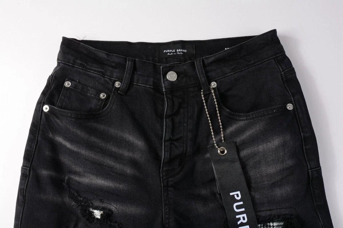 Purple Brand Shorts jeans Patchwork Men's Crease Skinny Fit