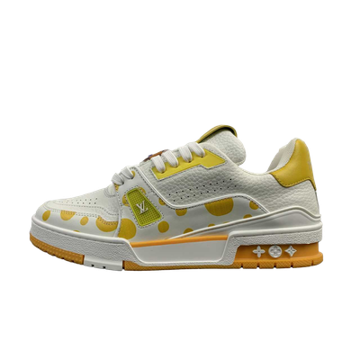 Trainer In Pelle Yayoi Kusama Bianco &amp; Giallo