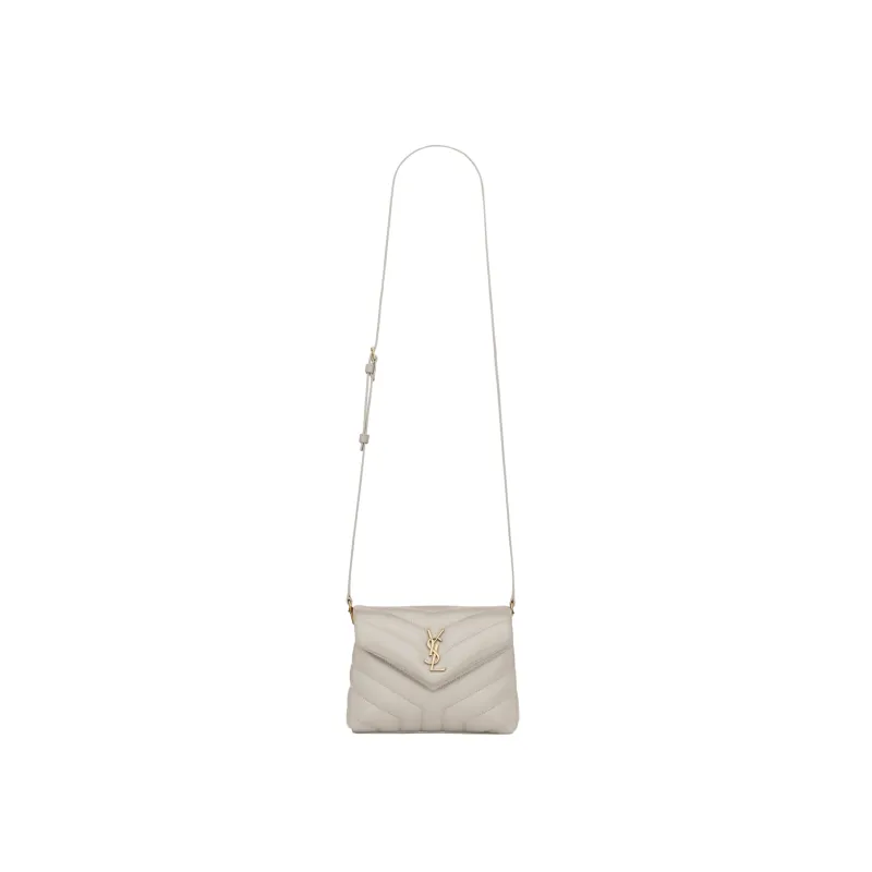YSL BORSA LOULOU TOY IN PELLE TRAPUNTATA A “Y” SMALL BLANC VINTAGE