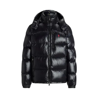 Polo Ralph Lauren The Gorham Glossed Down Jacket Black Glossy