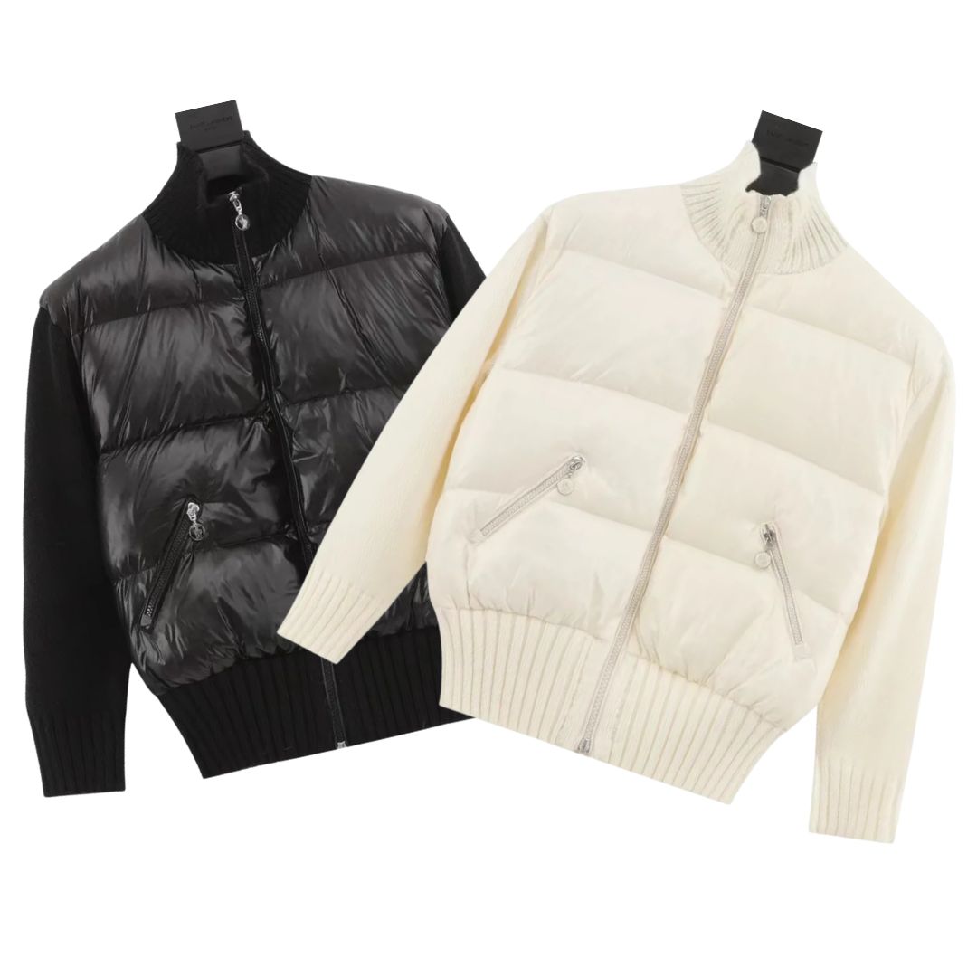 MONC*LER Filled Bomber Wool Down Jacket Black