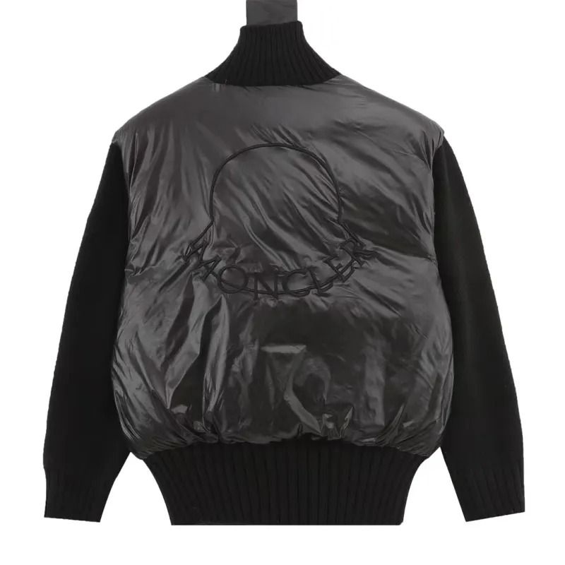 MONC*LER Filled Bomber Wool Down Jacket Black