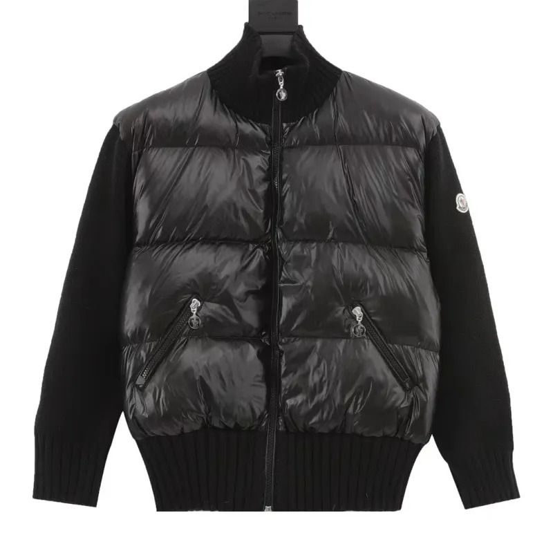 MONC*LER Filled Bomber Wool Down Jacket Black
