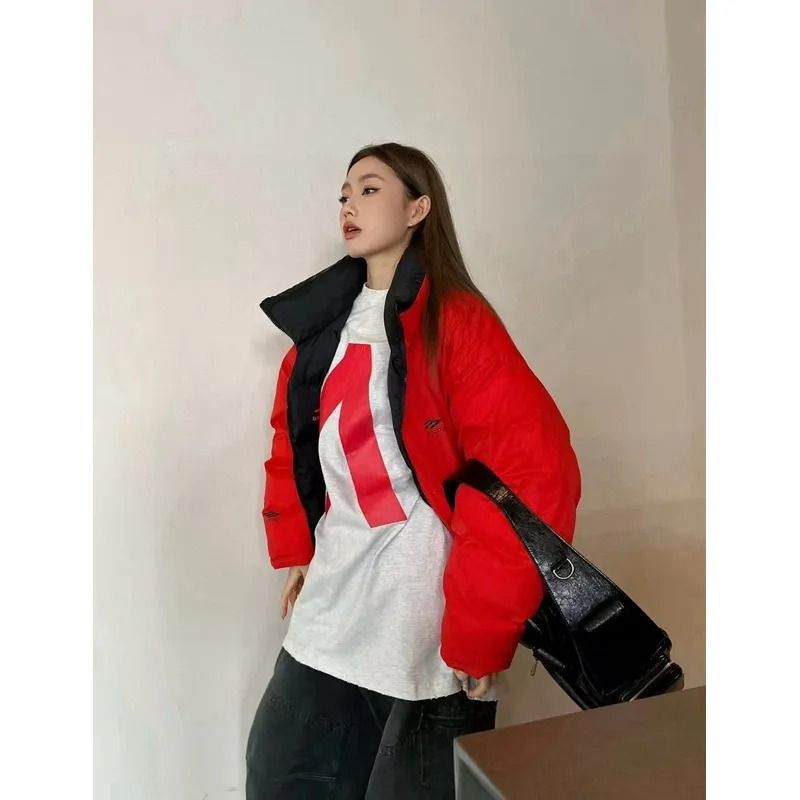 Balenciaga SPORTS ICON TRACKSUIT cocoon-shaped double-sided wide turtleback down jacket