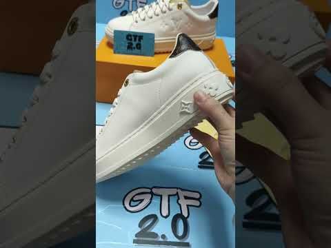 Sneakers LV In Pelle Bianco &amp; Marrone Scuro