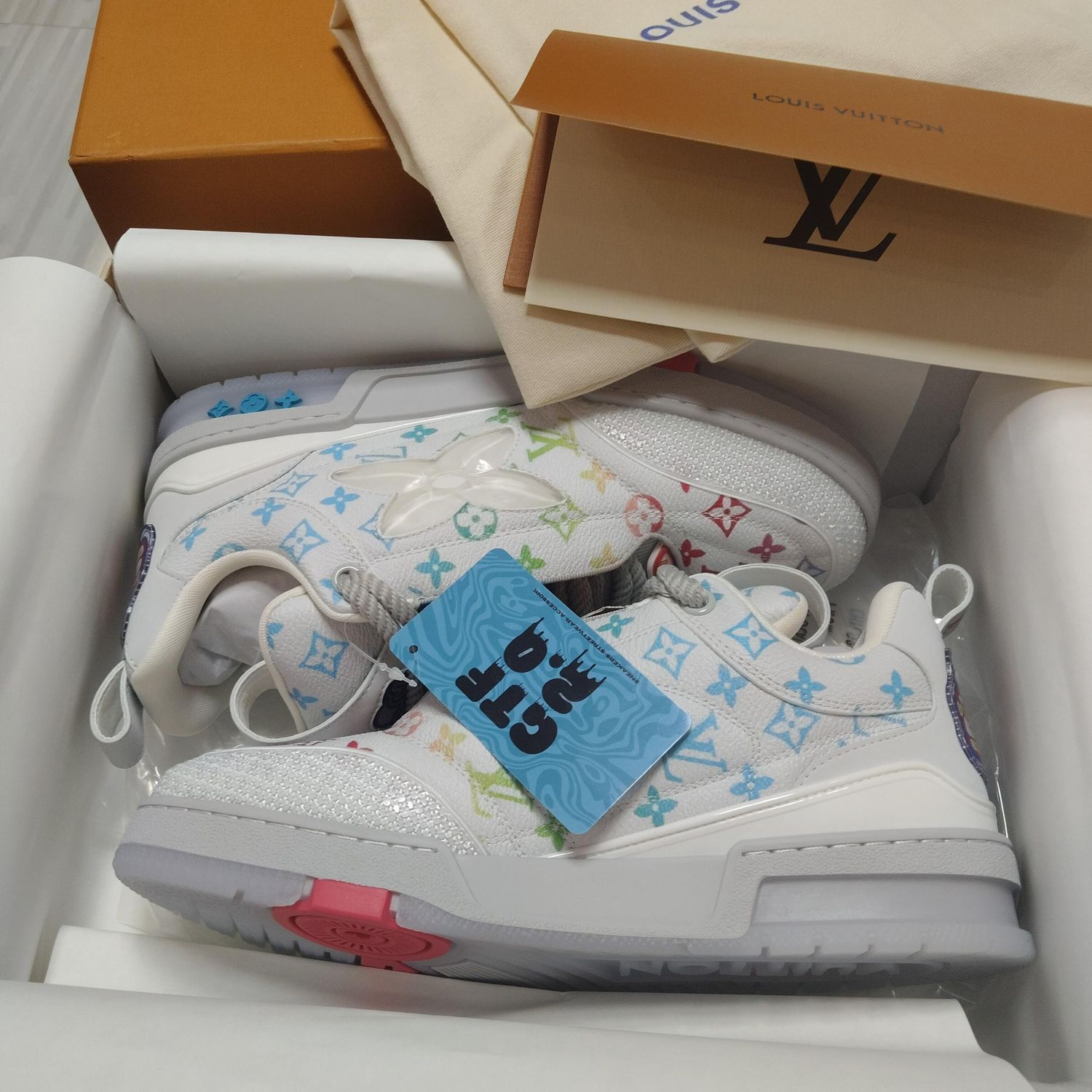 Skate Sneaker gray/Rainbow