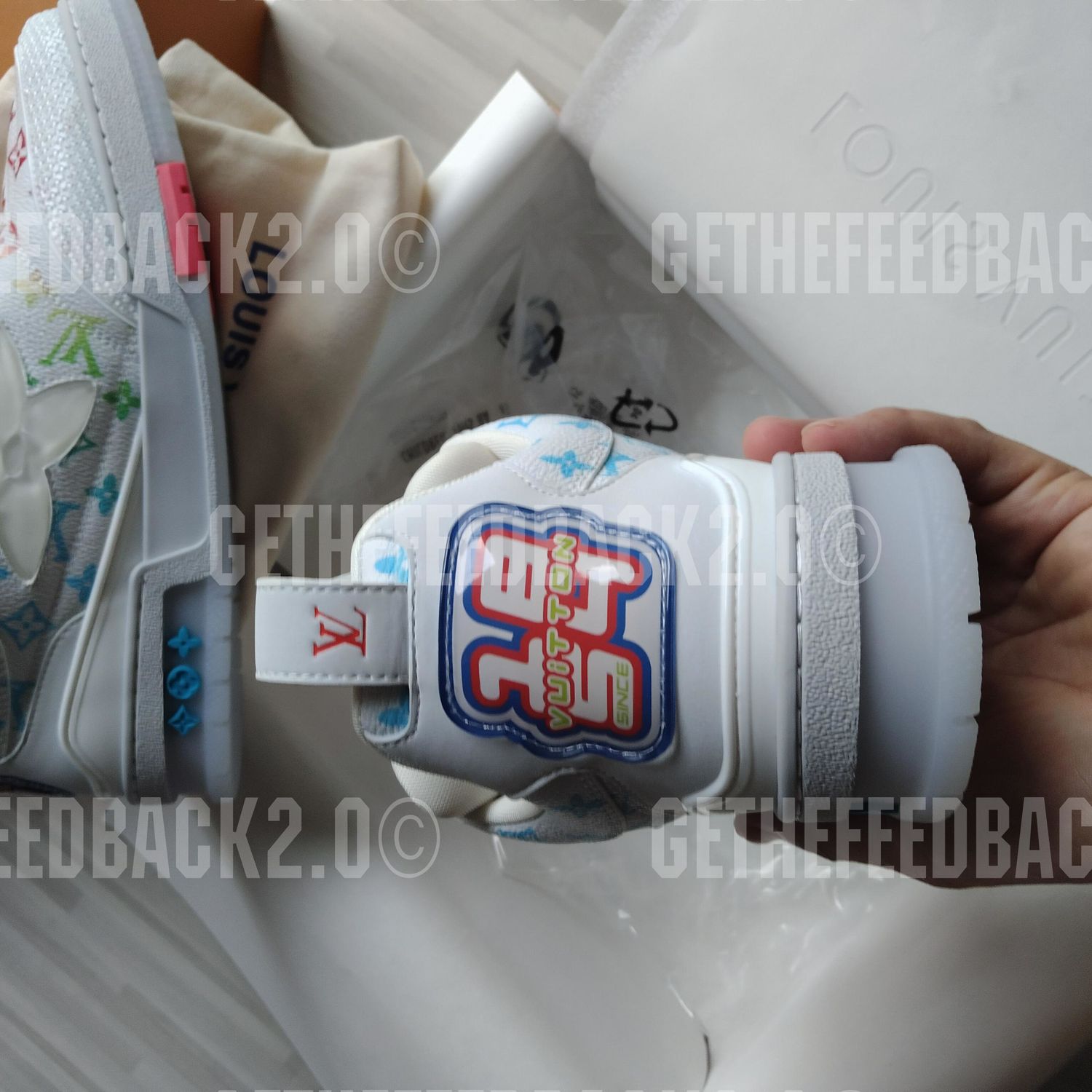 Skate Sneaker gray/Rainbow