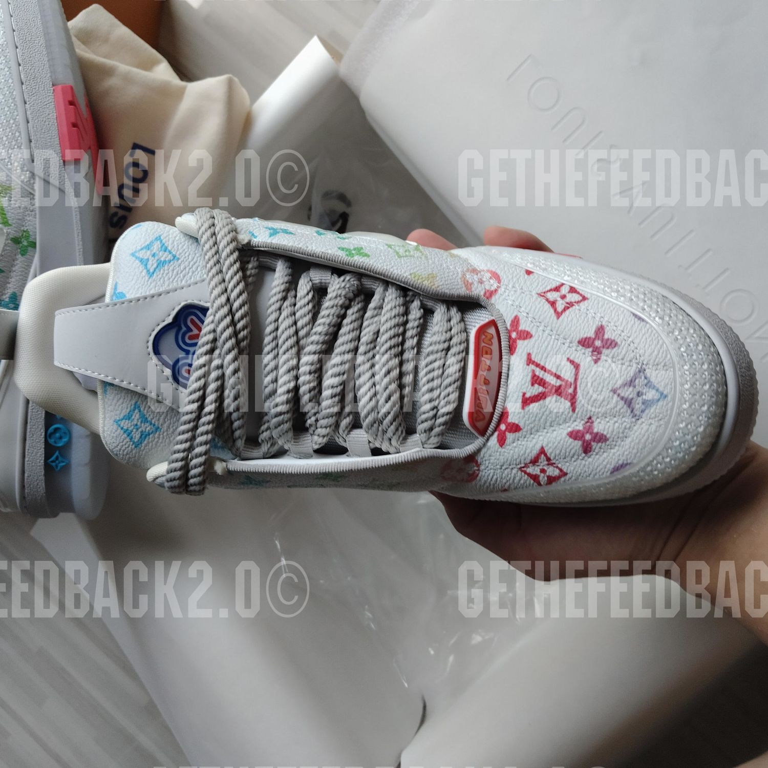 Skate Sneaker gray/Rainbow