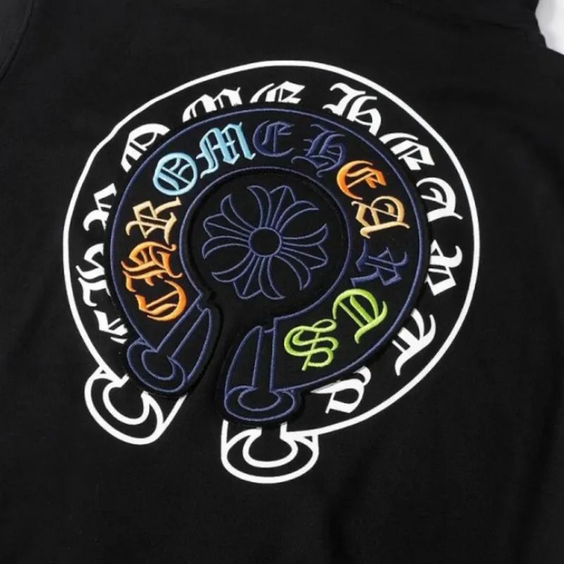 Chrome Hearts Cross Sanskrit Colorful Letters Embroidery Print Hoodie