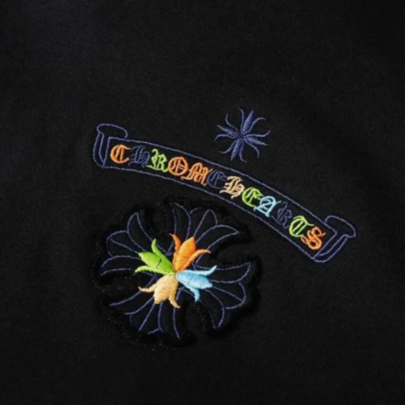 Chrome Hearts Cross Sanskrit Colorful Letters Embroidery Print Hoodie