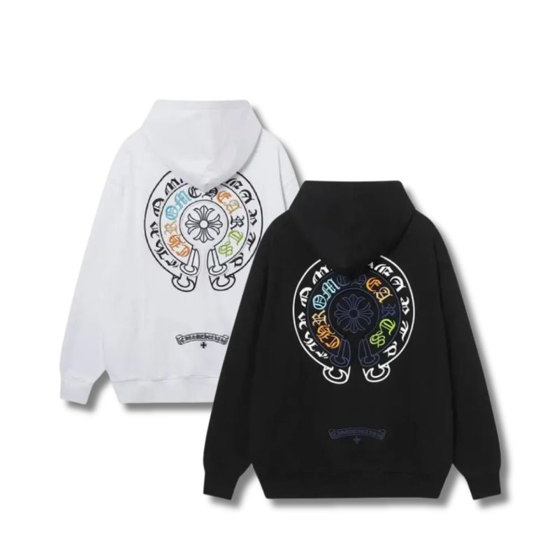 Chrome Hearts Cross Sanskrit Colorful Letters Embroidery Print Hoodie