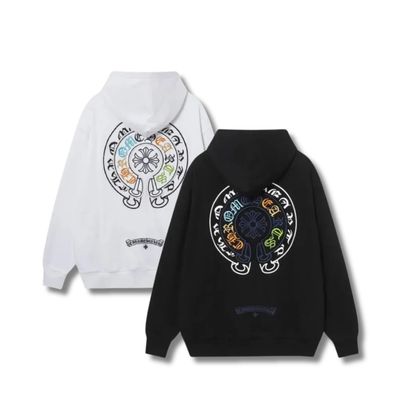 Chrome Hearts Cross Sanskrit Colorful Letters Embroidery Print Hoodie