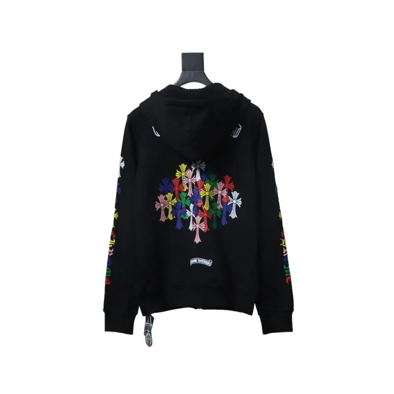 Chrome Hearts Multi Color Cross Hoodie Black