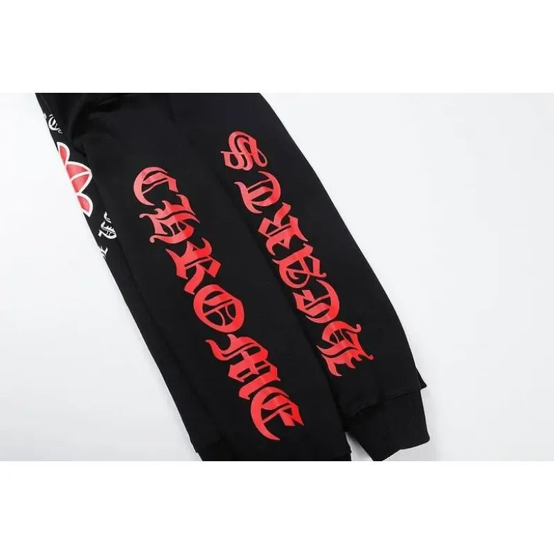 Chrome Hearts Made In Hollywood Plus Cross Zip Up Hoodie Black/Red