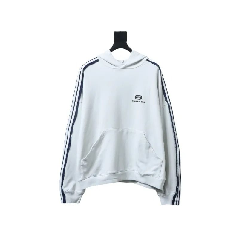 Balenciaga Hoodie Splicing Ribbon White