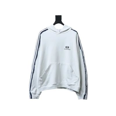Balenciaga Hoodie Splicing Ribbon White