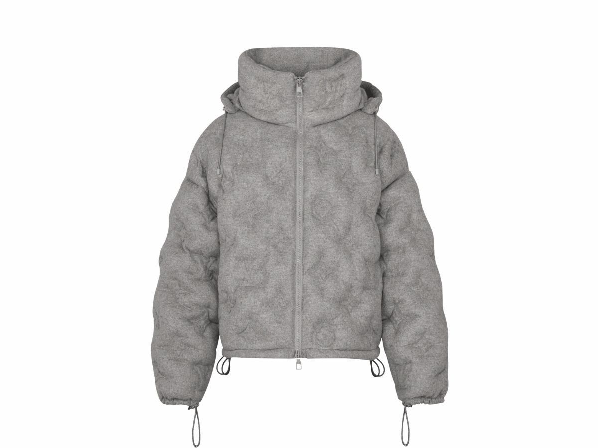LV Jacket gray Cashmere Monogram Puffer