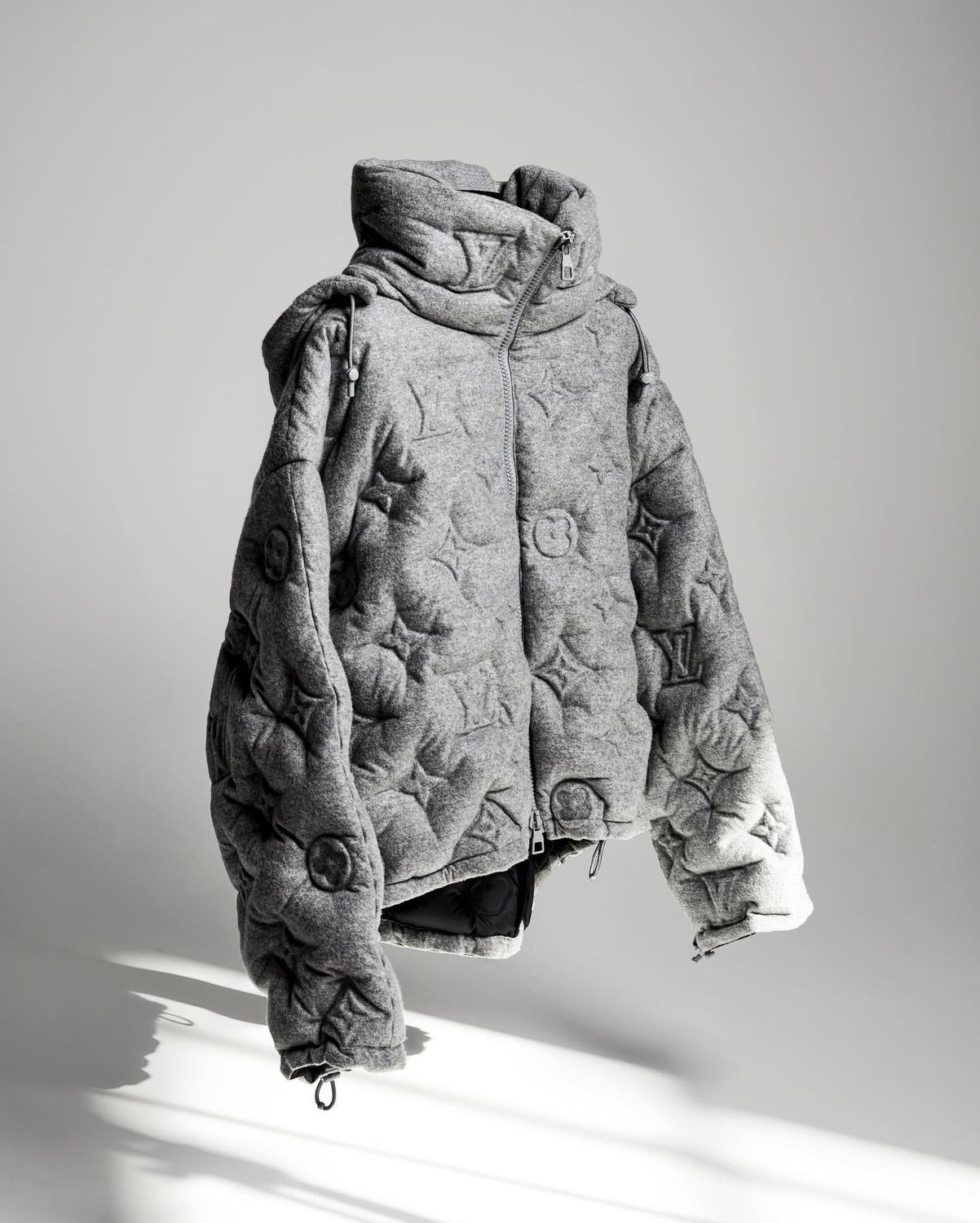 LV Jacket gray Cashmere Monogram Puffer