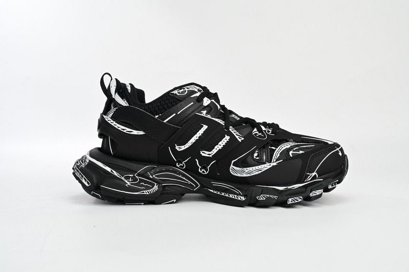 Track Black-And-White Painting