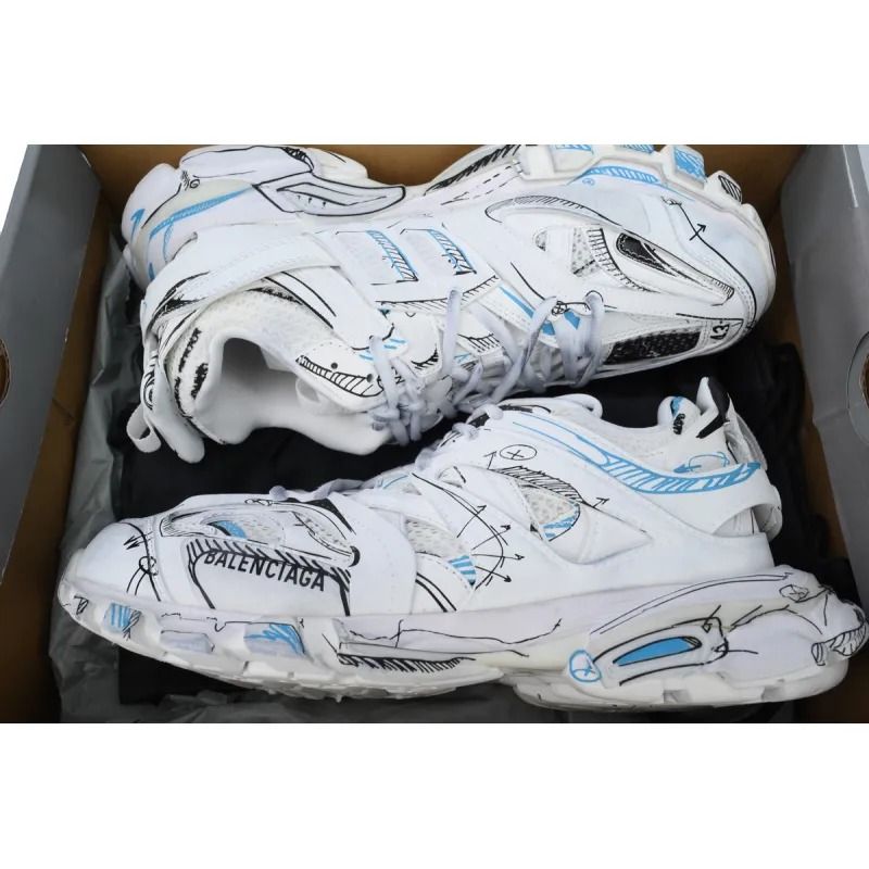 Track White and blue Painting