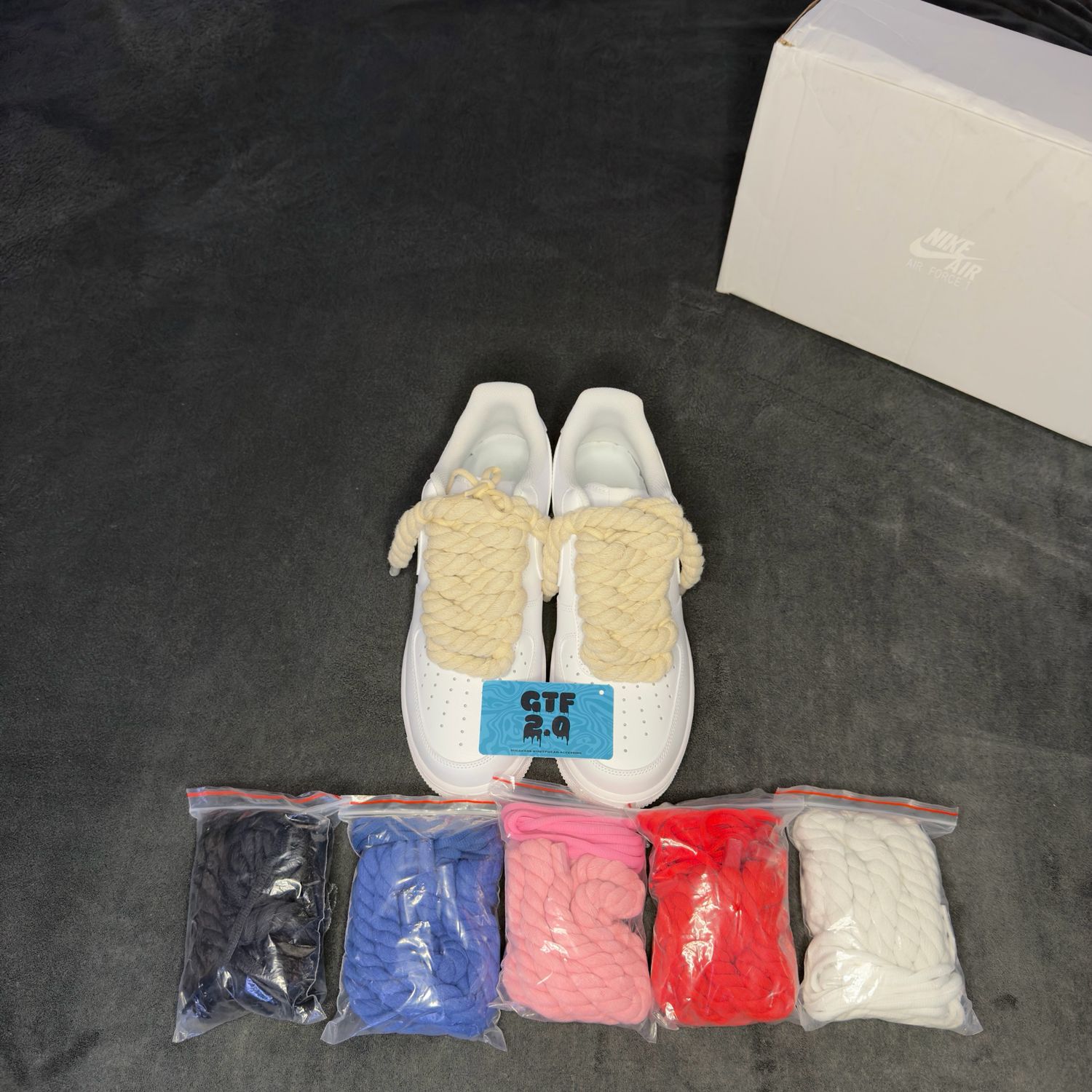 AF1 Low Chunky Rope laces White