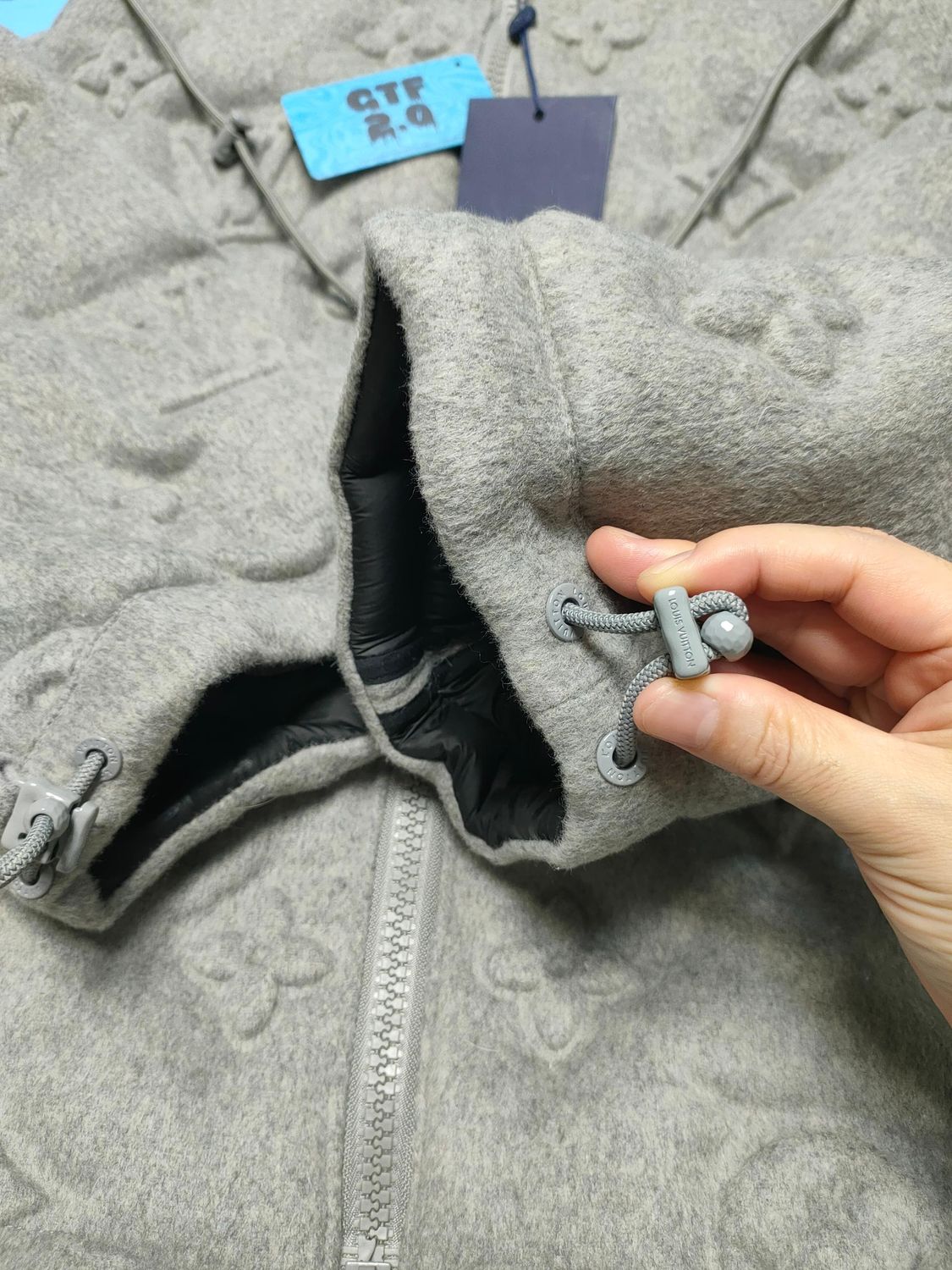 LV Jacket gray Cashmere Monogram Puffer