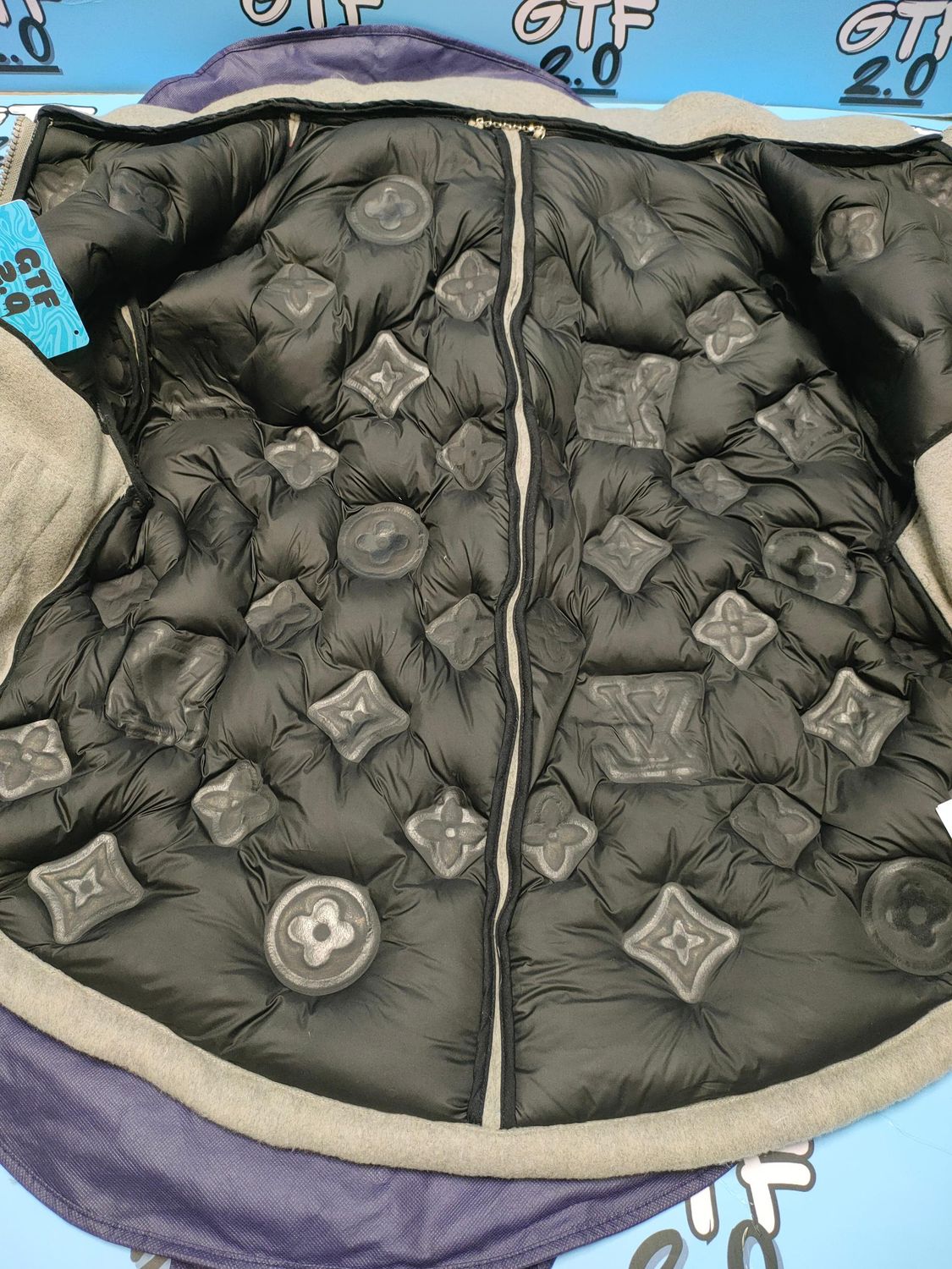 LV Jacket gray Cashmere Monogram Puffer