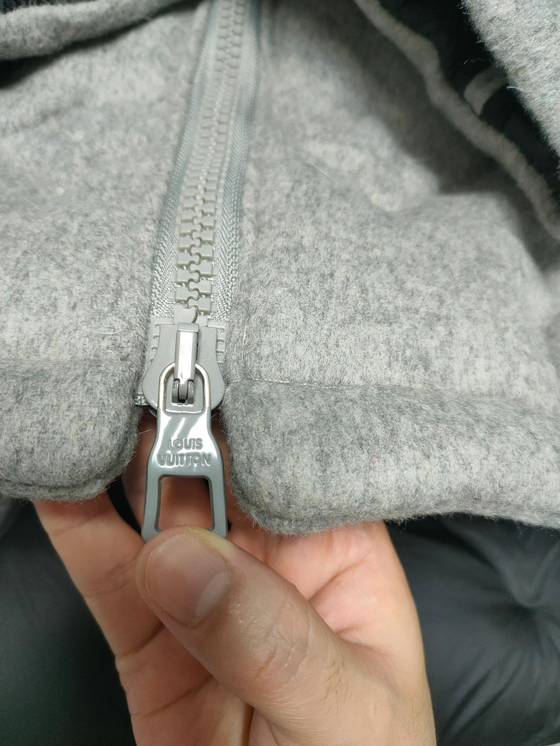LV Jacket gray Cashmere Monogram Puffer