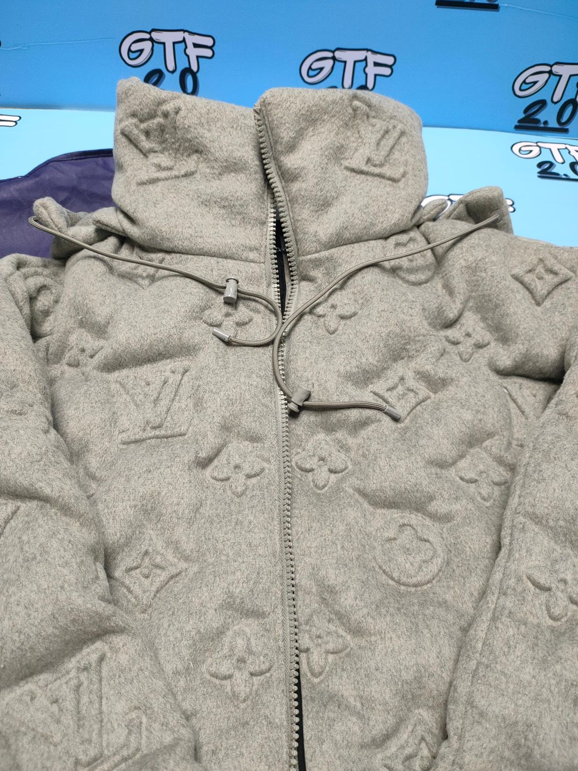 LV Jacket gray Cashmere Monogram Puffer