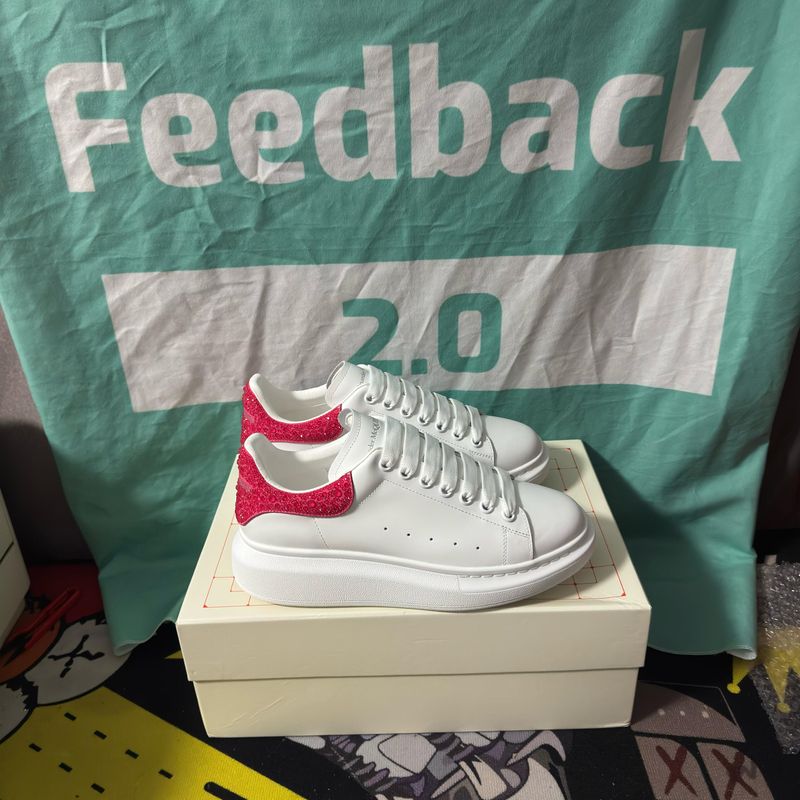 AMQ Sneaker White &amp; Pink Galaxy Glitter