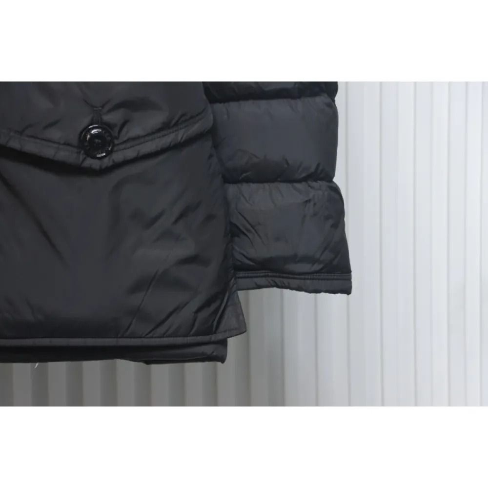 MONC*LER with fur collar and buttons black Down Jacket