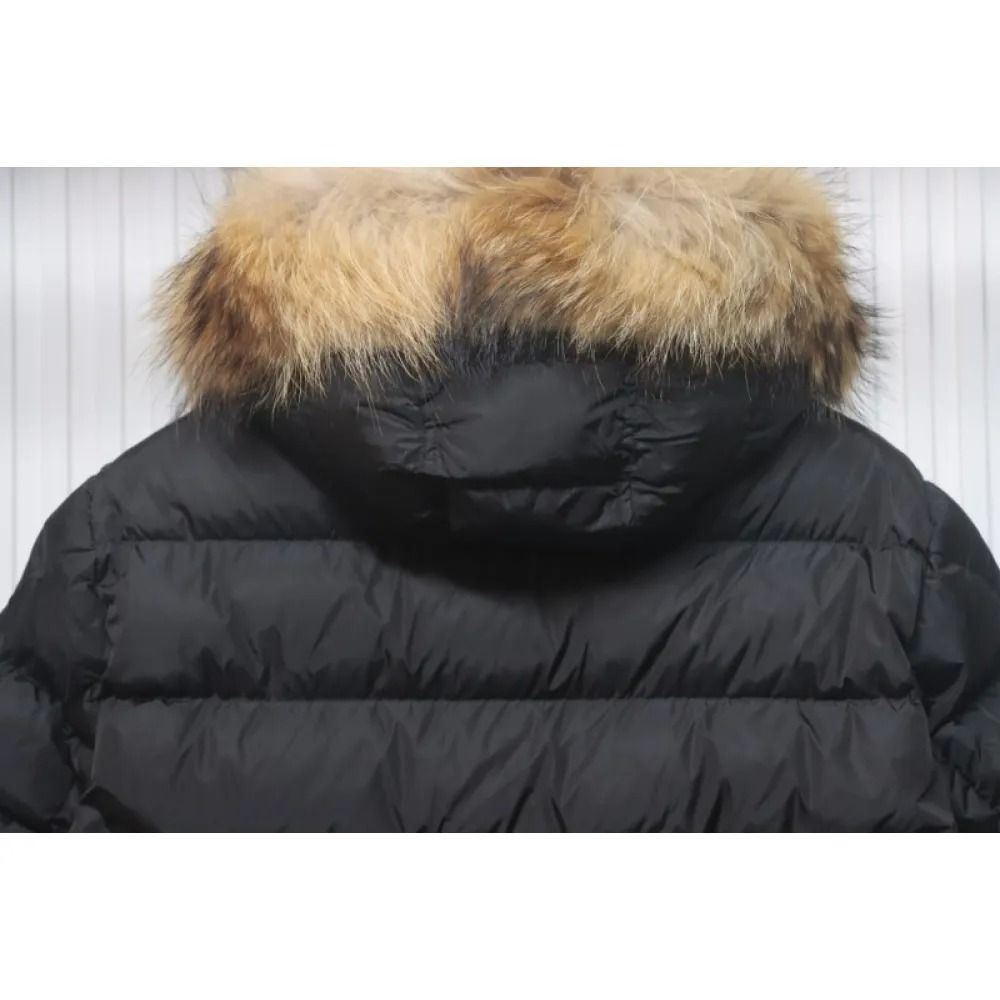 MONC*LER with fur collar and buttons black Down Jacket