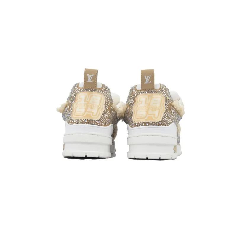 Skate Sneaker Horse Hair Apricot Diamond