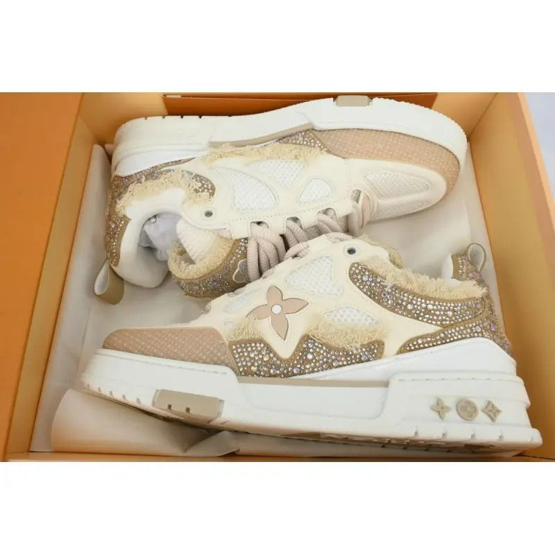 Skate Sneaker Horse Hair Apricot Diamond