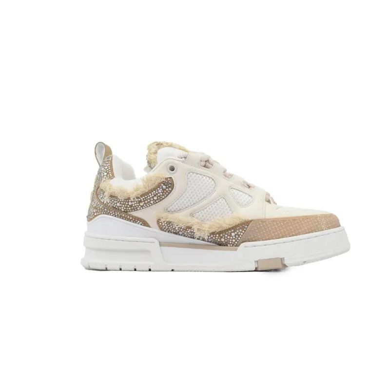 Skate Sneaker Horse Hair Apricot Diamond