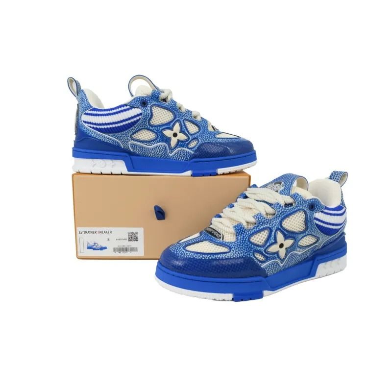 Skate Sneaker New Blue Woolen Fabric New Blue