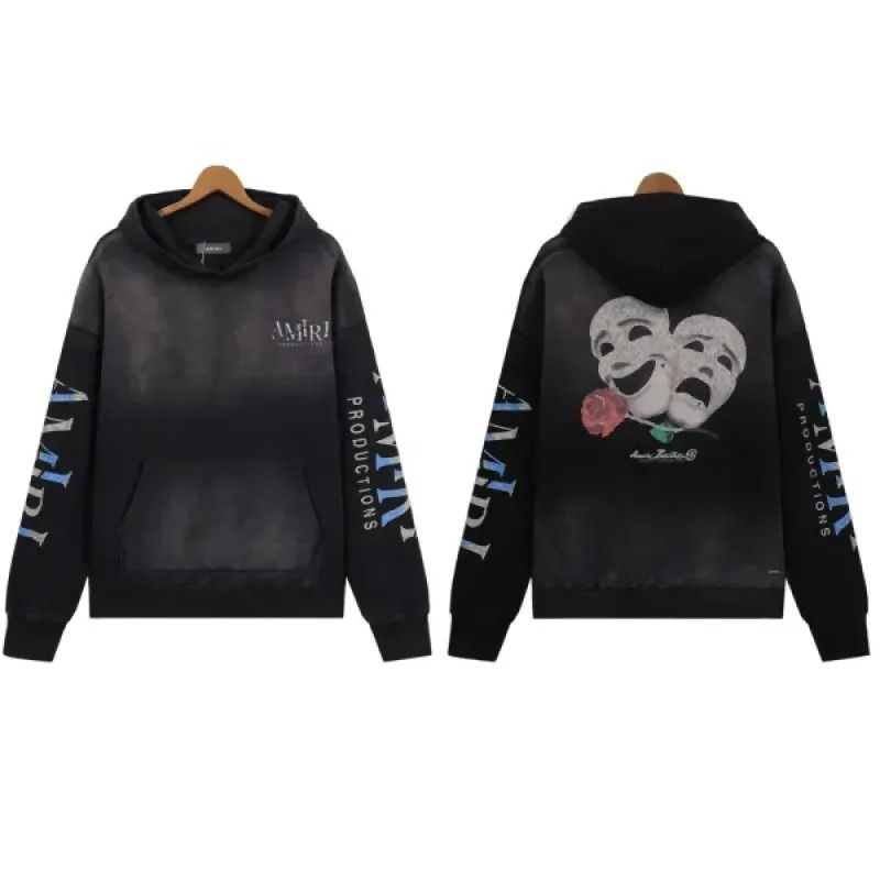 Amiri Ma Theatre Masks Hoodie Black