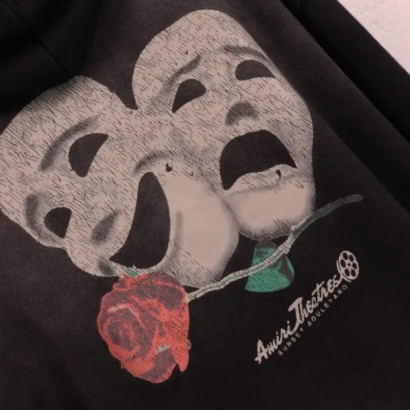 Amiri Ma Theatre Masks Hoodie Black
