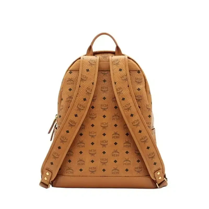 MCM Stark Classic Backpack Visetos Large Cognac