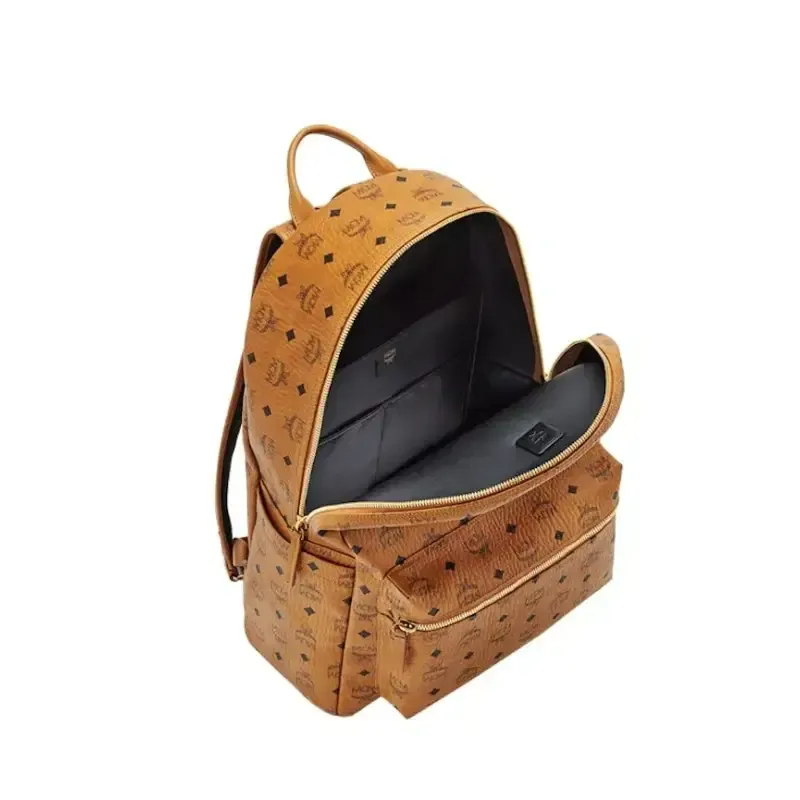 MCM Stark Classic Backpack Visetos Large Cognac
