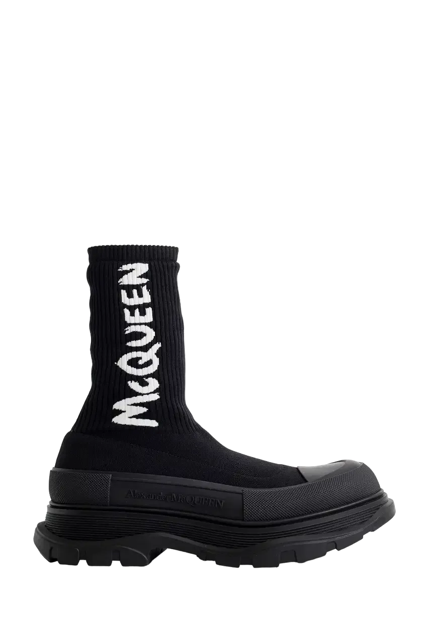 AMQ Logo Sock Sneakers Total Black