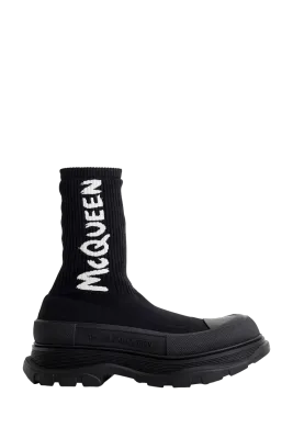 AMQ Logo Sock Sneakers Total Black