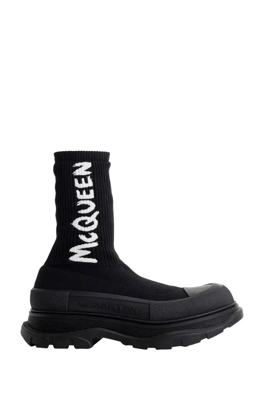 AMQ Logo Sock Sneakers Total Black